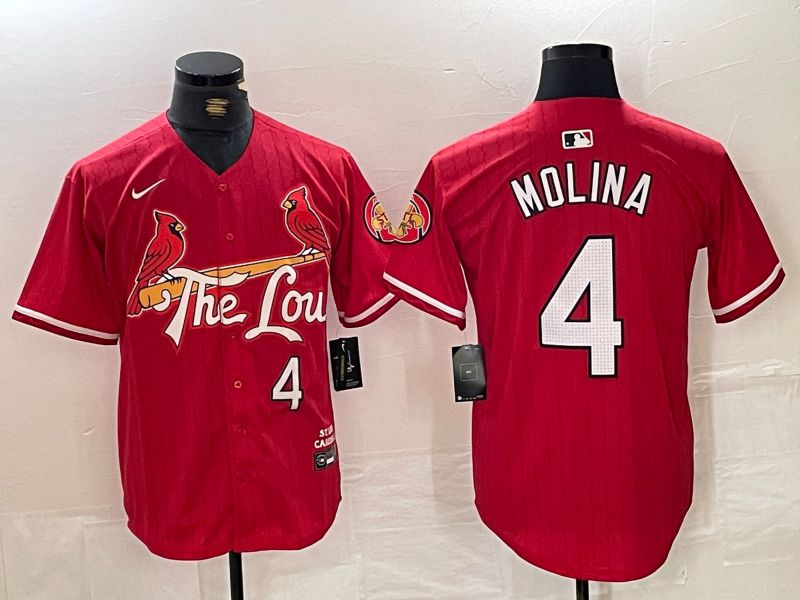 Men St.Louis Cardinals #4 Molina Red City Edition 2024 Nike MLB Jersey style 1->st.louis cardinals->MLB Jersey